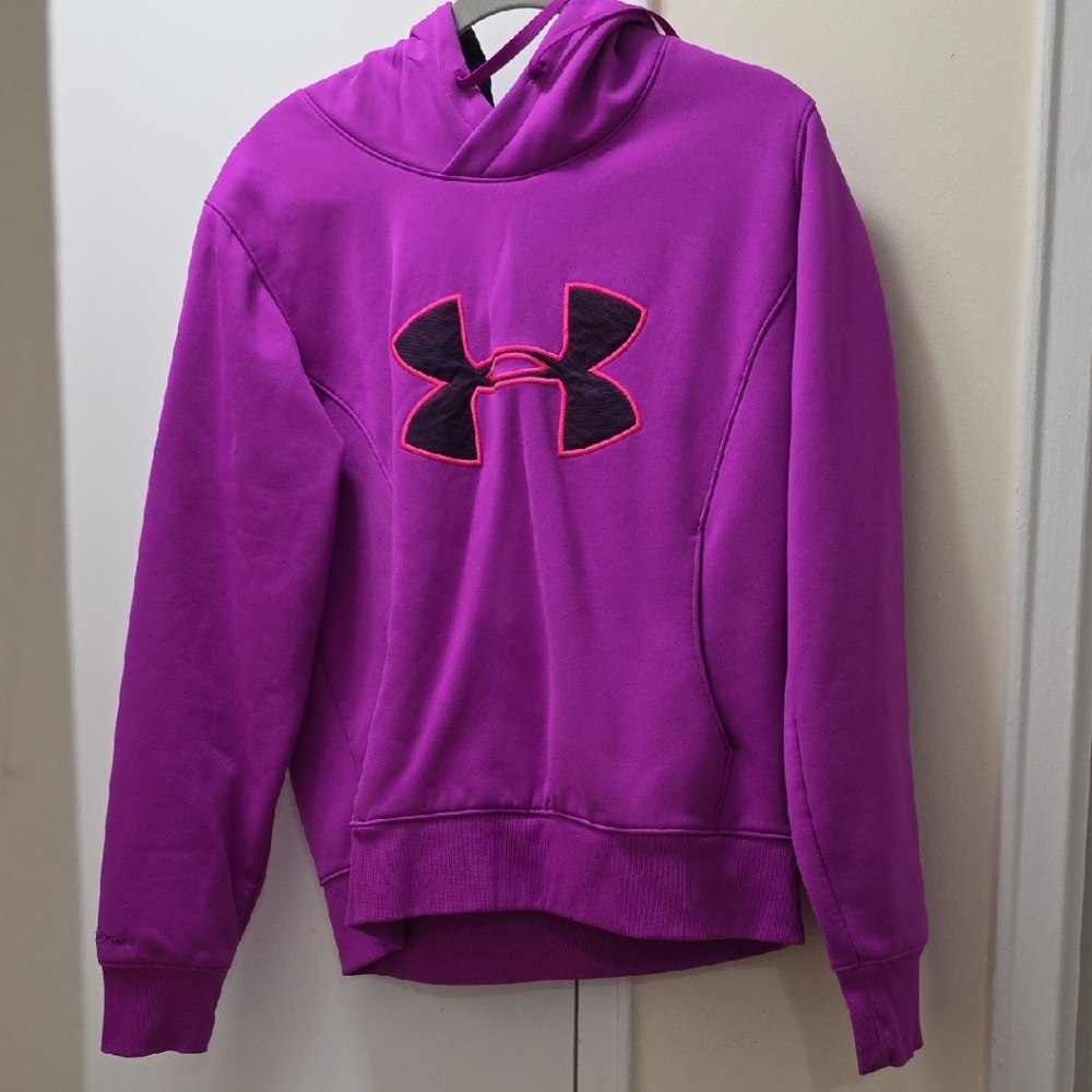 Under Armour Magenta Hoodie with Black Logo